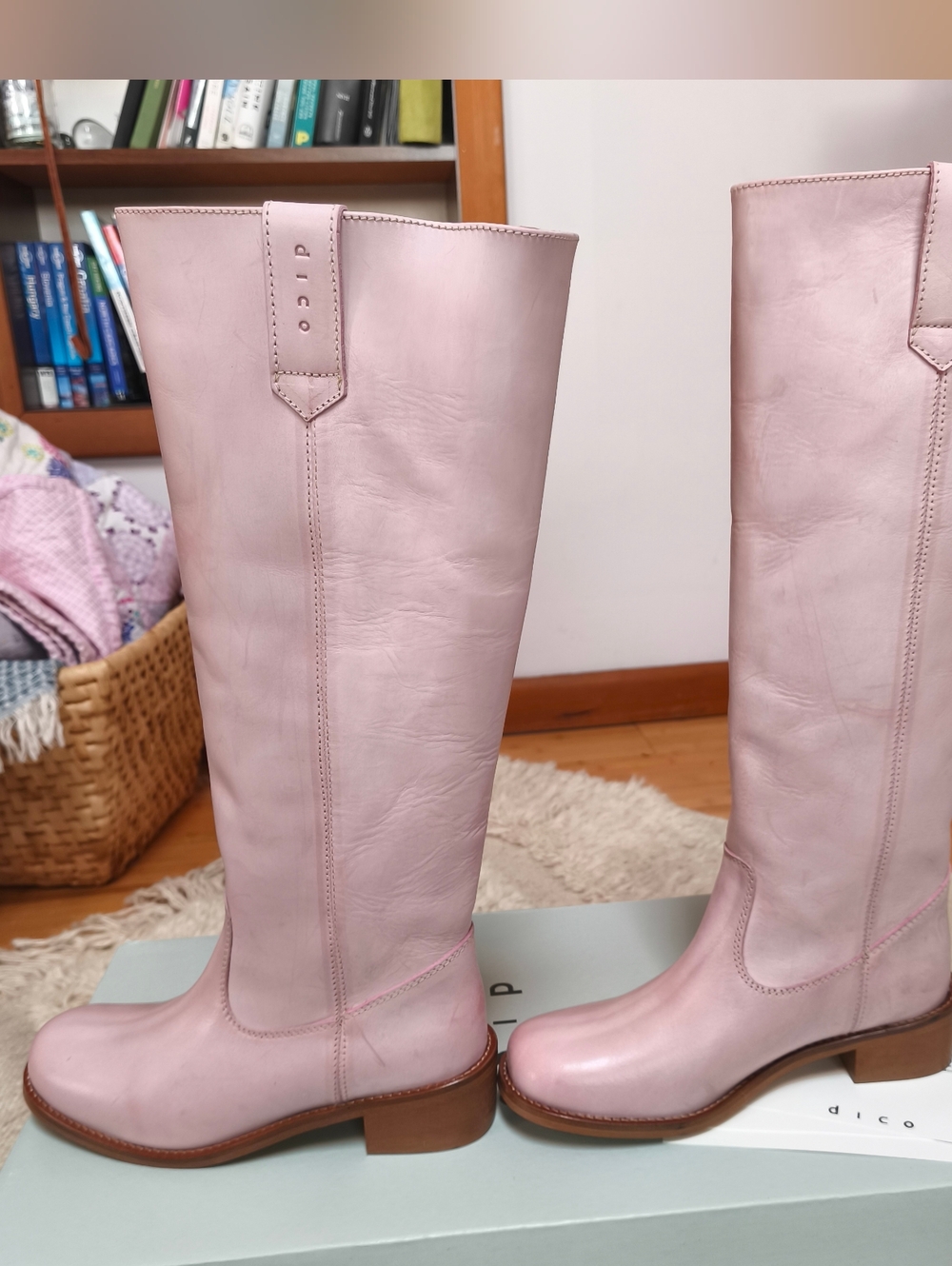 NEW Dico Copenhagen Ann Gaucho Boot in Escovado Leather sz EU 38 US 7 Pink - Picture 6 of 12